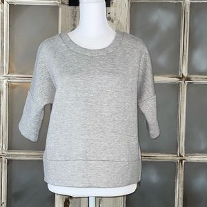Loft gray box style short sleeve top size S